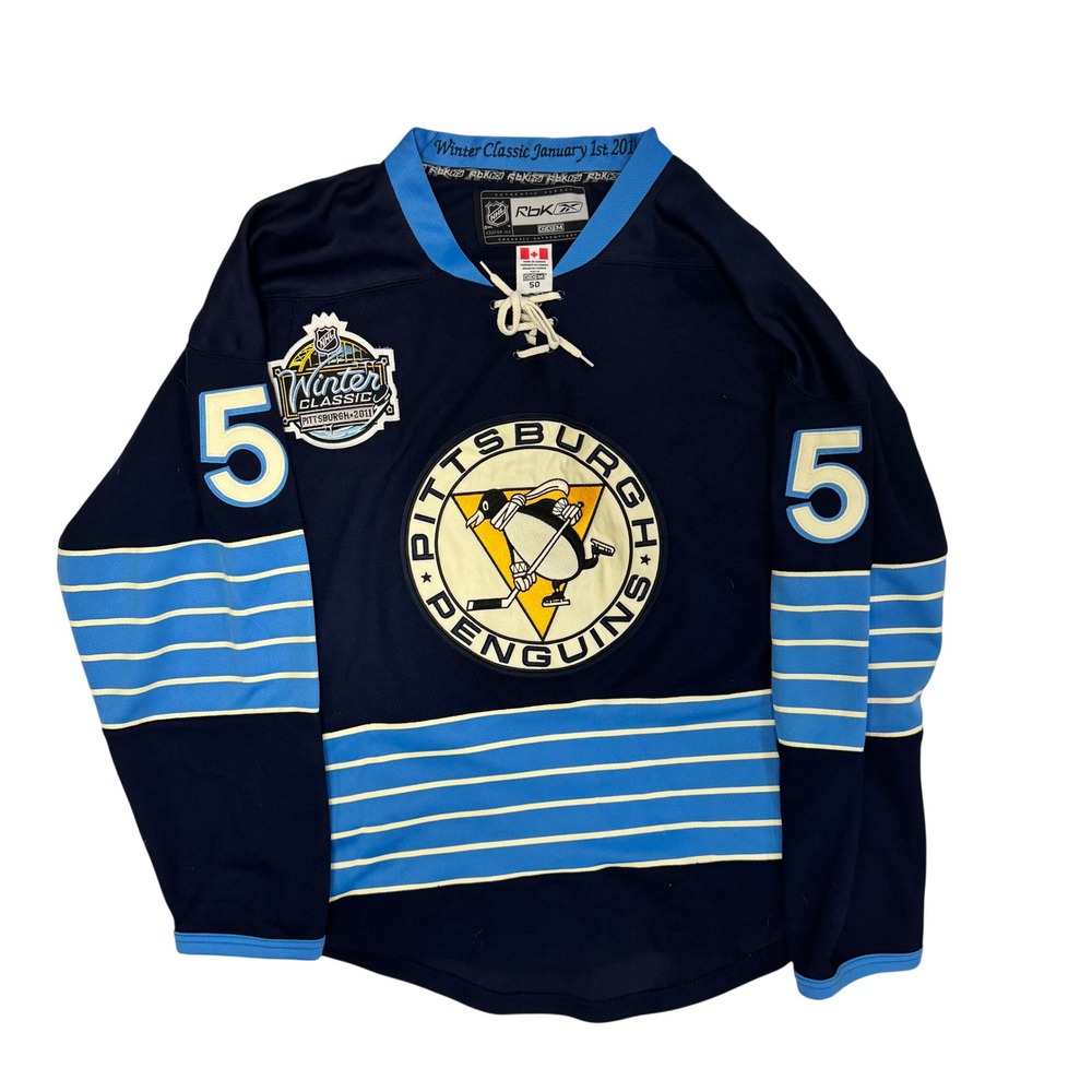 Pittsburgh Penguins Kris Letang 58 Reebok Winter Classic 2011 Jersey Mens 50